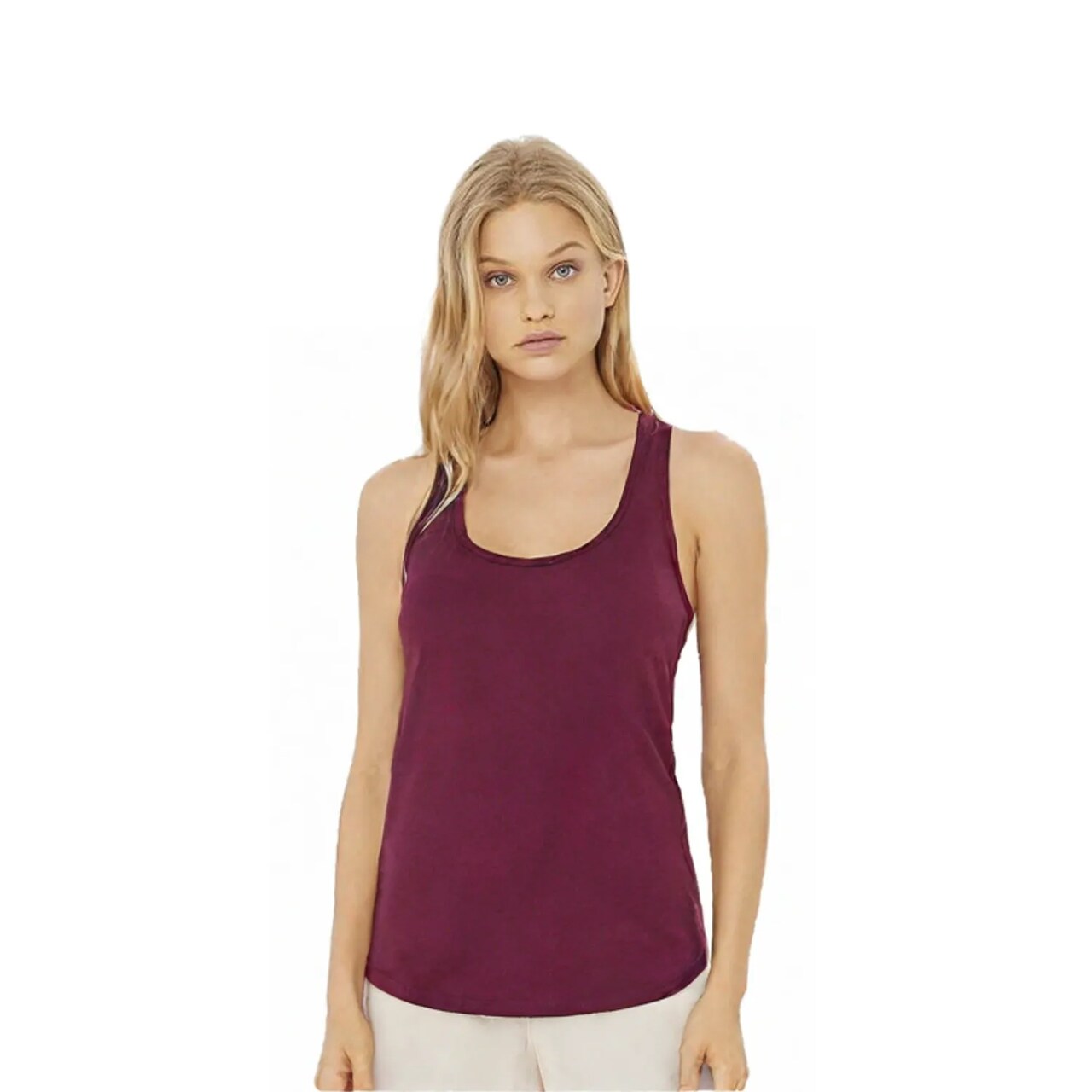 BELLA + CANVAS Women’s Jersey Racerback Crewneck Tank Top 6008 – Lightweight Sleeveless Tee for Casual Wear